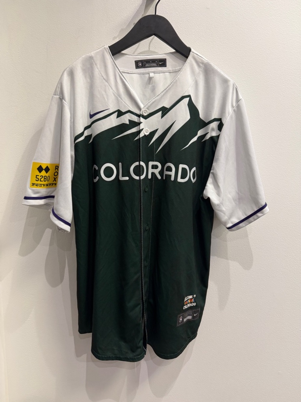 NBA Colorado Dark Green and White Jersey